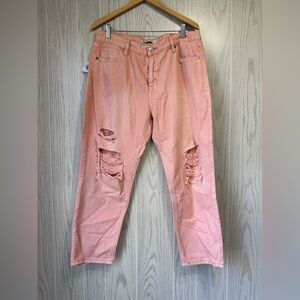 Rock & Roll Denim High Rise Straight Cropped Jeans Peach Pink Size 33x27 – NWT